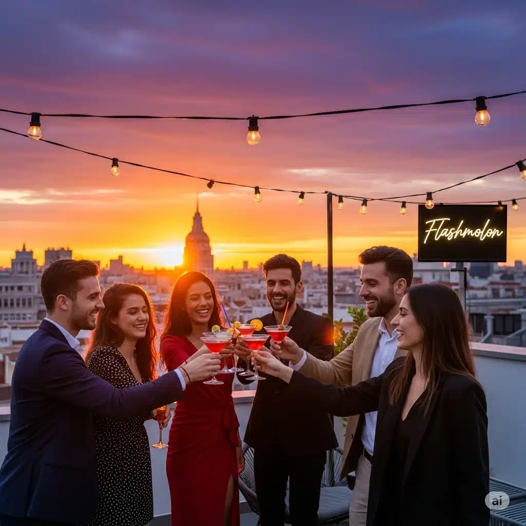 Sitios para Fiestas en Madrid | El Secreto de un Fiestón 🥳 4 Rooftop con vistas, uno de los mejores sitios para fiestas privadas en Madrid al atardecer.